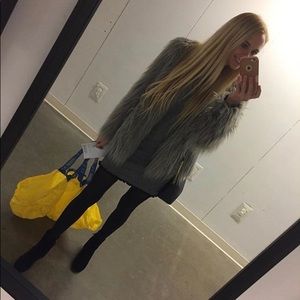 Zara Gray Fur Jacket
